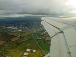 Chegando a Dublin de avião